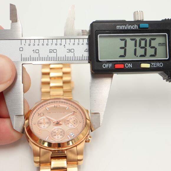 Michael Kors Runway Rose Gold Tone Chronograph 38mm Watch MK5128 w New Battery - Picture 2 of 11